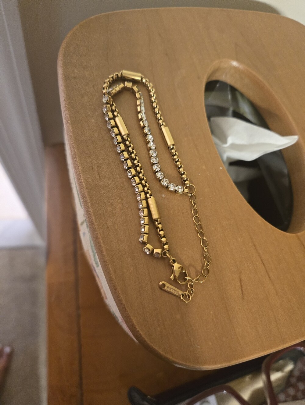 Boutique Gold Crystal Layered Bracelet